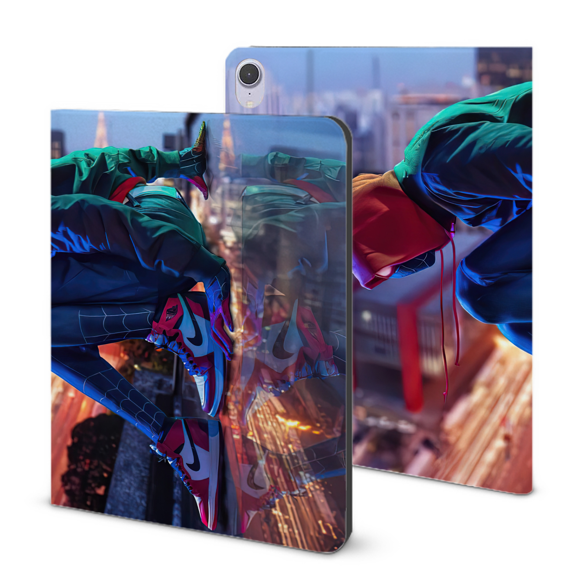 （画像用） Spider Man スパイダーマン IPad ケース ブック型 PUレザー TPU 耐衝撃 軽量 薄型 ペン収納なし 全面保護 IPad 各モデル対応